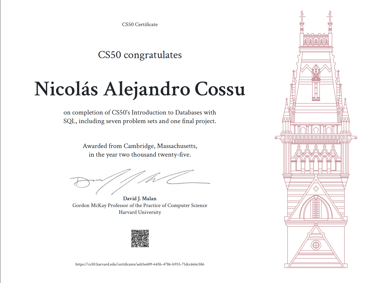 CS50's Introduction to Databases with SQL, Harvard University